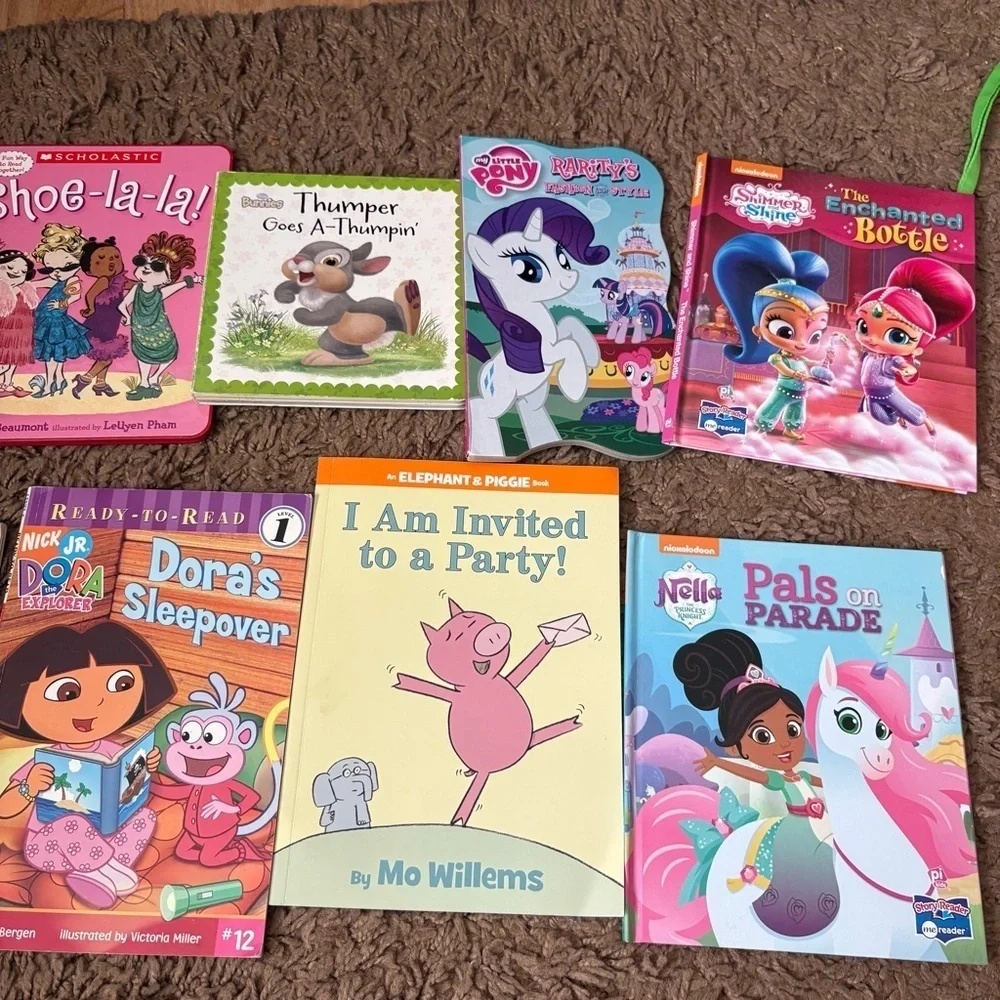 Vintage Colorful Children's Book Bundle Dora John Deere Mickey Mouse